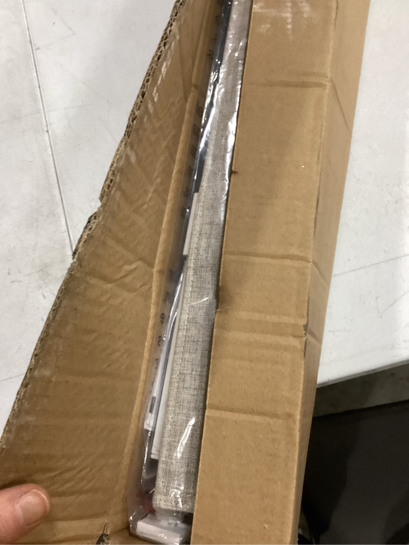 Condition photo showing New/Like New for lazblinds no drill roman shades for windows, cordless blackout window shades with uv protection, polyester fabric for bedroom & living room, 34" w x 64" h, beige blackout - faux linen - beige 34"w x 64"h