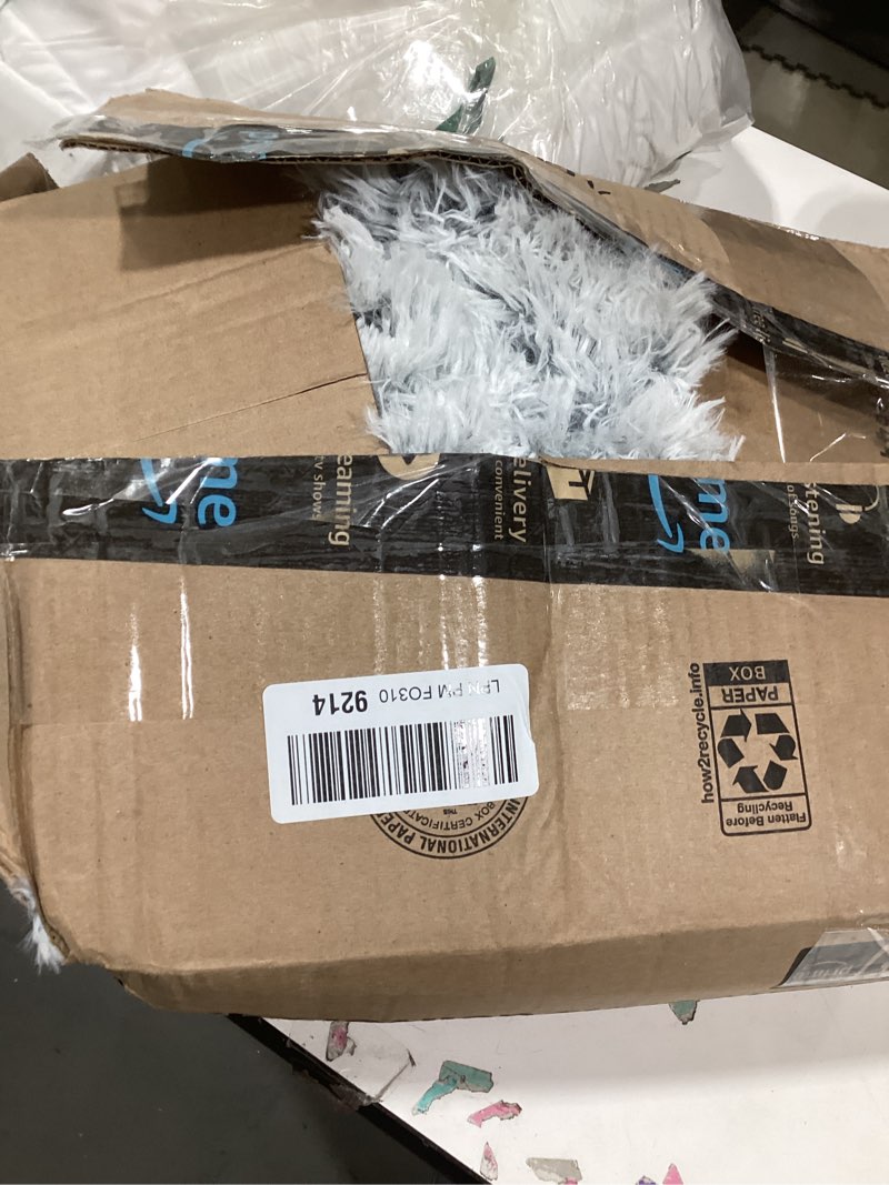 Condition photo showing Good Condition for Calming Dog Bed & Cat Bed with Anti-Slip Bottom, Medium Size Washable Anti-Anxiety Donut Dog Beds for Small Dogs & Cats, Fluffy Plush Cozy Round Dog Bed(24 Inch, Light Grey) 24"L x 24"W x 8"Th Light Grey