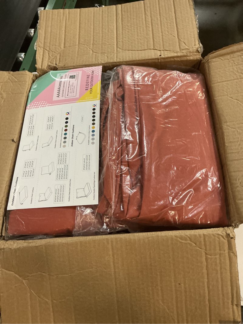 Condition photo showing Good Condition for aaaaacessories outdoor chaise lounge cushions, fade-resistant, waterproof patio furniture replacement cushions, 72" x 21" x 3", rust rust 72"x21"x3"-set of 1