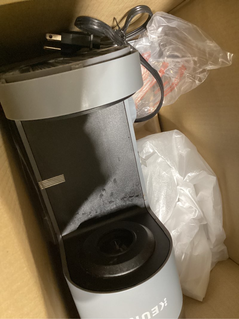 Condition photo showing As Is for keurig k-supreme single serve k-cup pod coffee maker, multistream technology, 4 brew sizes, 66oz dual-position removable reservoir, gray gray coffee maker