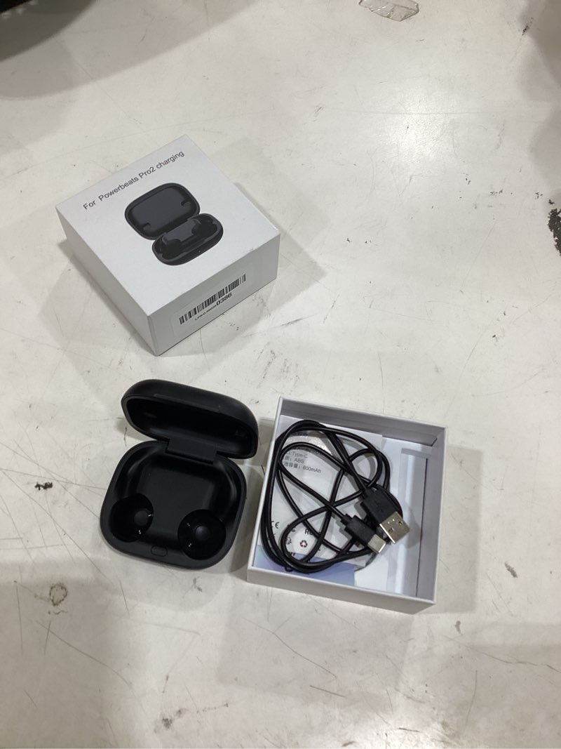 Condition photo showing Good Condition for charging case replacement for powerbeats pro 2 : wireless earbuds charger case with bluetooth pairing sync button, 600mah battery, earbuds not included powerbeats pro 2 black