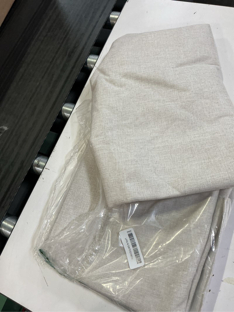 Condition photo showing Good Condition for 100% blackout shield full blackout curtains for bedroom 84 inch length 2 panels set, clip rings/rod pocket faux linen black out curtains for living room, thermal insulated, 50wx84l, beige alba | beige 50"w x 84"l (pack of 2)