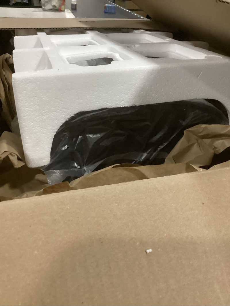 Condition photo showing As Is for Amazon Basics Smudge Resistant Mini Rectangular Trash Can With Soft-Close Foot Pedal, Brushed Stainless Steel, for Bathroom & small space, 5L/1.32 Gal, 7.3x8.5x11.8 in, Satin Nickel Finish Satin Nickel Mini, 5L/1.32 Gal