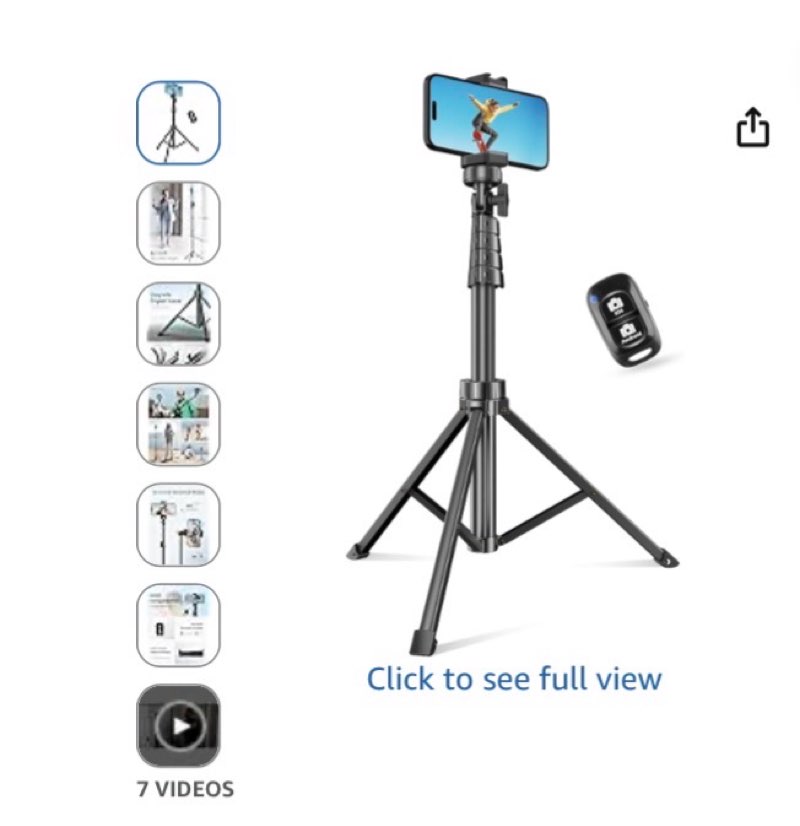 SENSYNE 62" Phone Tripod & Selfie Stick, Extendable Cell Phone Tripod Stand with Wireless Remote and Phone Holder, Compatible with iPhone Android Phone, Camera