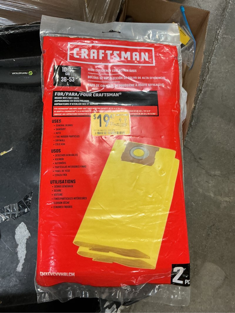 CRAFTSMAN High Efficiency Collection Bags for 10-14 Gallon Wet/Dry Vacs CMXEVCVV