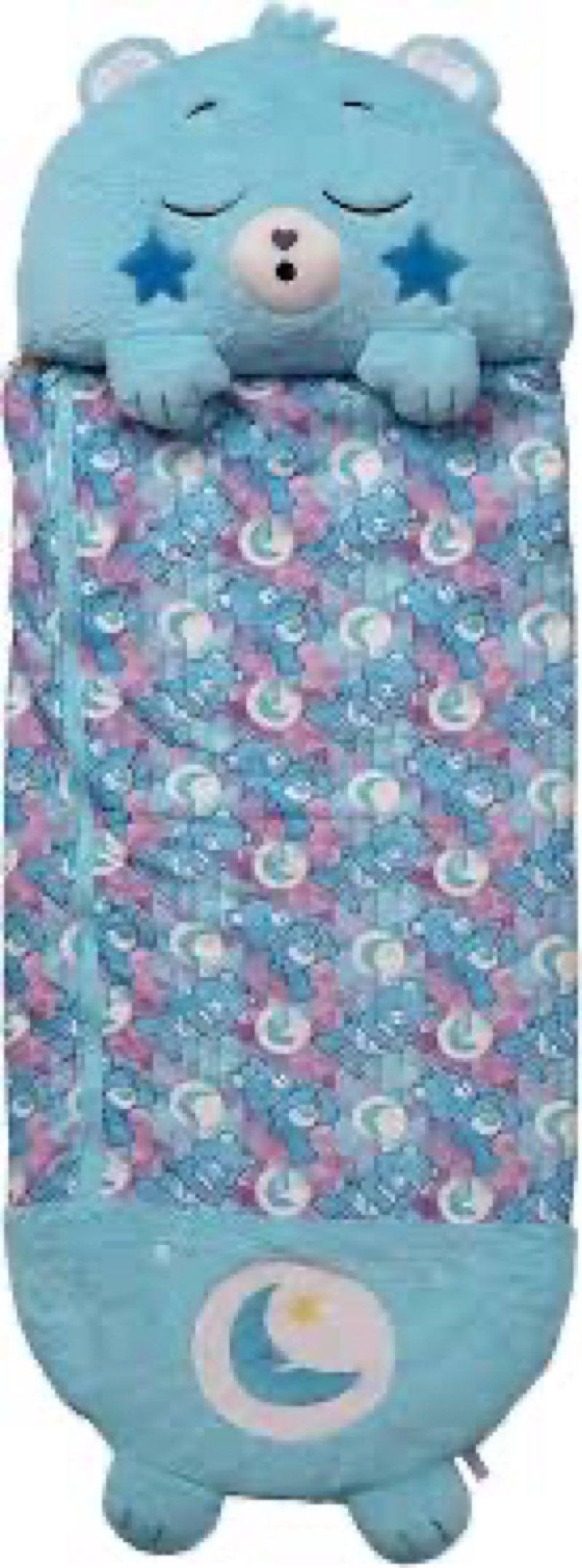 Happy Nappers: Care Bears Sleep Sack Large - Bedtime Bear - 66 x 30, 2-in-1: Plush Character Opens I