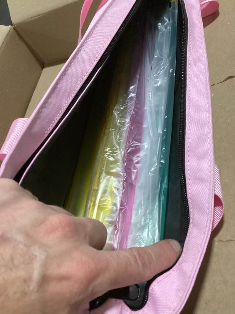 Condition photo showing Good Condition for american mahjong tiles set complete166 white tiles 4 color racks & pusher western mahjong set with pink carrying bag for beginners & experts (pink)