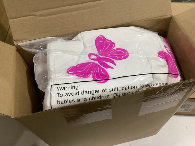 Condition photo showing New/Like New for 250 Pcs Breast Cancer Awareness Party Supplies Butterfly Pink Ribbon Disposable Plates Napkins Cups and Forks Serve 50 Tableware Decorations for Breast Cancer Awareness Survivor Campaign Gifts