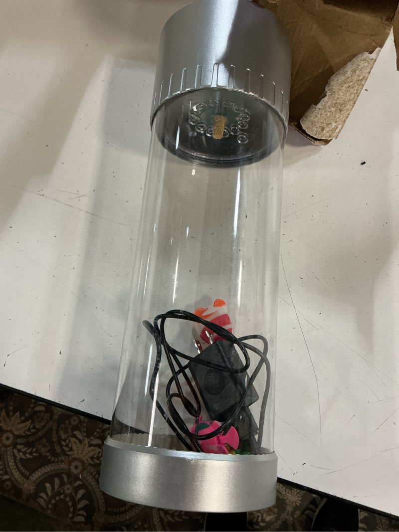 Condition photo showing Good Condition for brewish bubble fish lamp | desktop sensory led bubble lamps | 7 color changing fake aquarium night light | artificial fish tank with moving fishes | home decor, gift for kids, adults, adhd & autism