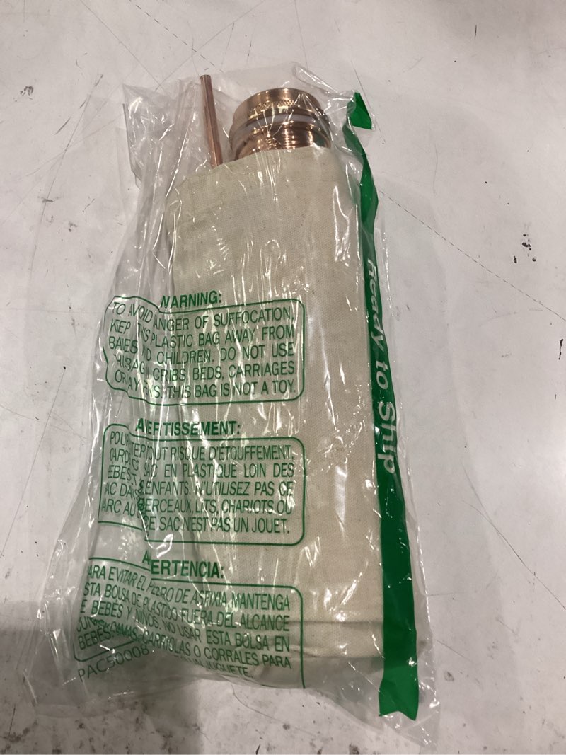 Condition photo showing New/Like New for pure copper water bottle for drinking, lab tested, 100% pure tumbler, hammered ayurvedic copper bottle 34oz