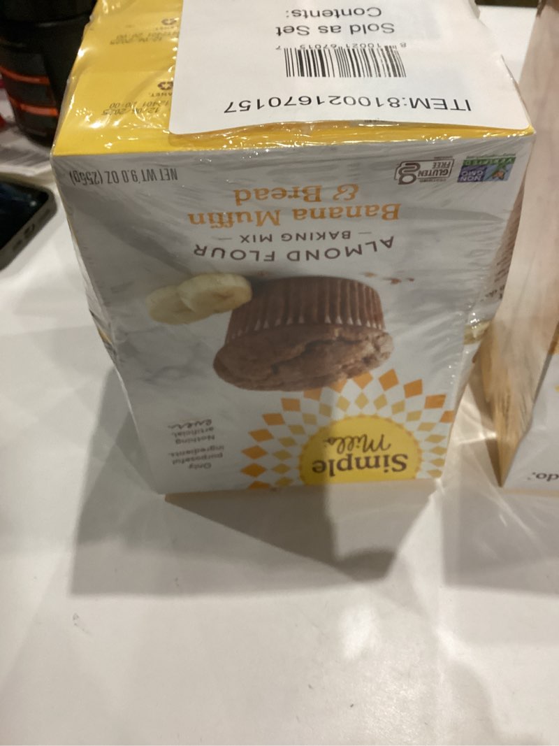 Condition photo showing New/Like New for Simple Mills Almond Flour Baking Mix, Banana Muffin & Bread Mix - Gluten Free, Plant Based, Paleo Friendly, 9 Ounce (Pack of 3) Banana Muffin & Bread Mix 9 Ounce (Pack of 3)