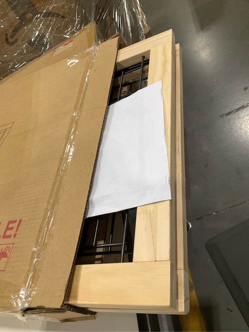 Condition photo showing Good Condition for yocan adjustable wide dog gate for doors, hallways & stairs – 19.7" tall, 23.6–45.3" expandable freestanding pet safety gate, no drill pressure mounted wood & metal frame (black/natural) h: 19.7" w: 23.6"-45.3"