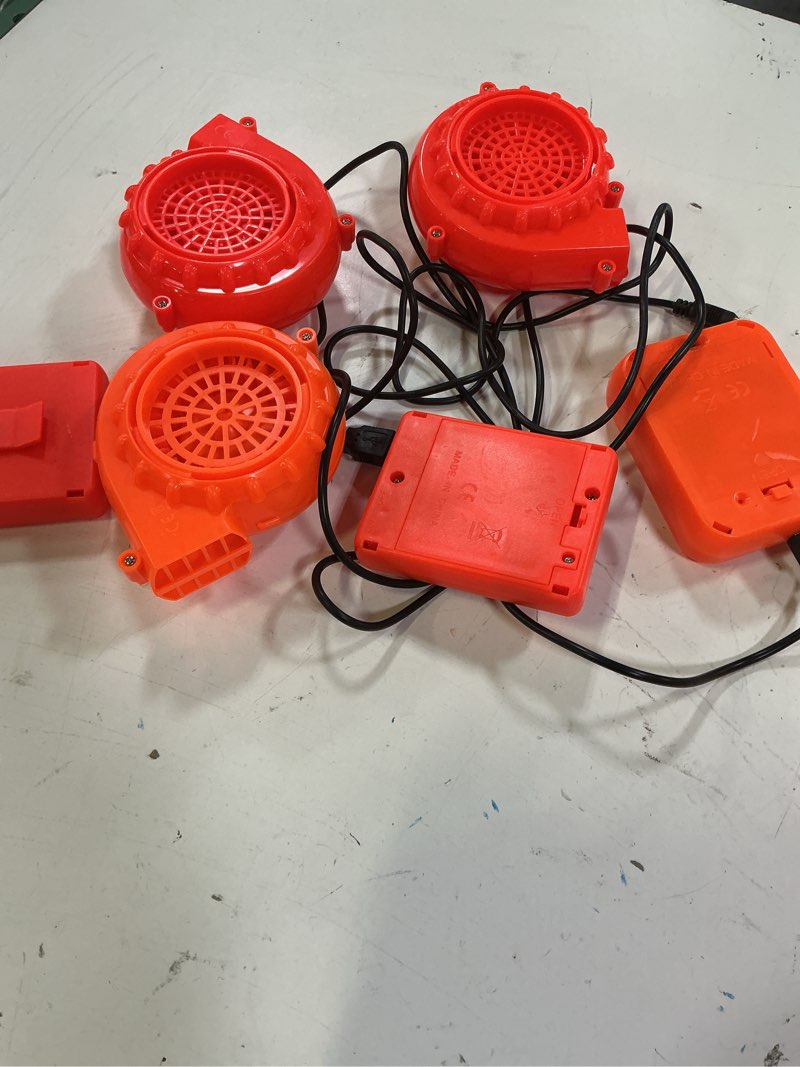 Condition photo showing Good Condition for 3 pack upgraded mini blower fan for inflatable costume battery case for blow up halloween costume (orange?