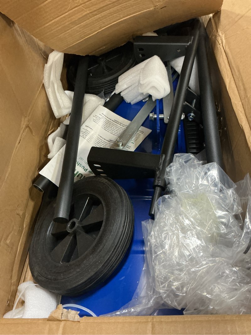 Condition photo showing As Is for Ohuhu Snow Shovel for Driveway: 2026 Upgraded Heavy Duty Adjustable Angle Wheeled Metal Snow Shovels with 30"x12" Large Blade for Snow Removal, Snow Pusher with Wheels Efficient Remove Tool