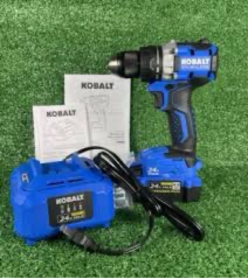 kobalt 24-volt 1/2-in keyless brushless cordless drill ( 1 -batteries included, and