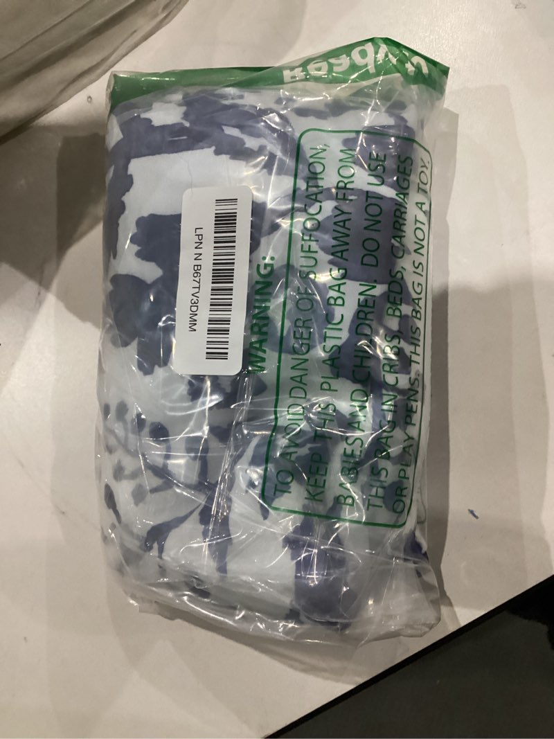 Condition photo showing Good Condition for DriftAway Julia Watercolor Blooming Flower Floral Lined Thermal Insulated Window Curtain Valance Rod Pocket 52 Inch by 18 Inch Plus 2 Inch Header Linen Blend Navy 1 Pack Linen Navy 52"W x 18"L (Pack of 1)