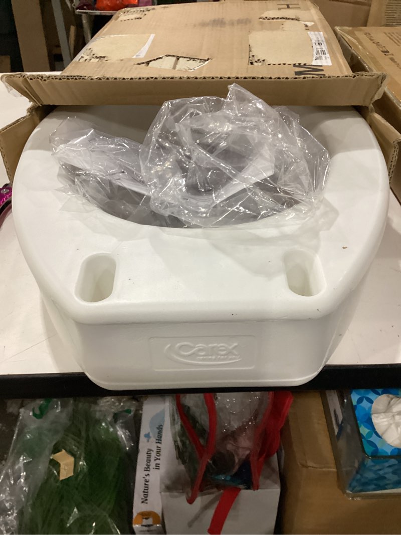 Condition photo showing Good Condition for carex toilet seat riser, adds 5 inches of height, elevated and raised toilet seat with 300 lbs capacity, standard riser for elderly and handicap, universal, slip-resistant, white 5 inch (pack of 1) toilet seat riser