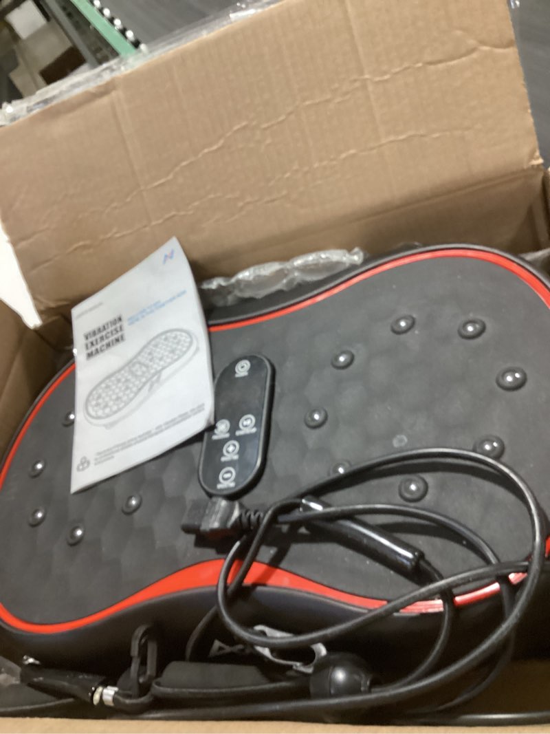 Condition photo showing As Is for AXV Vibration Plate Fitness Platform Exercise Machine Vibrating Shaking Full Body Shaker Workout Vibrate Stand Shake Board Sport Gym for Weight Loss Fat Burner for Women Men SLIM-BT.RED