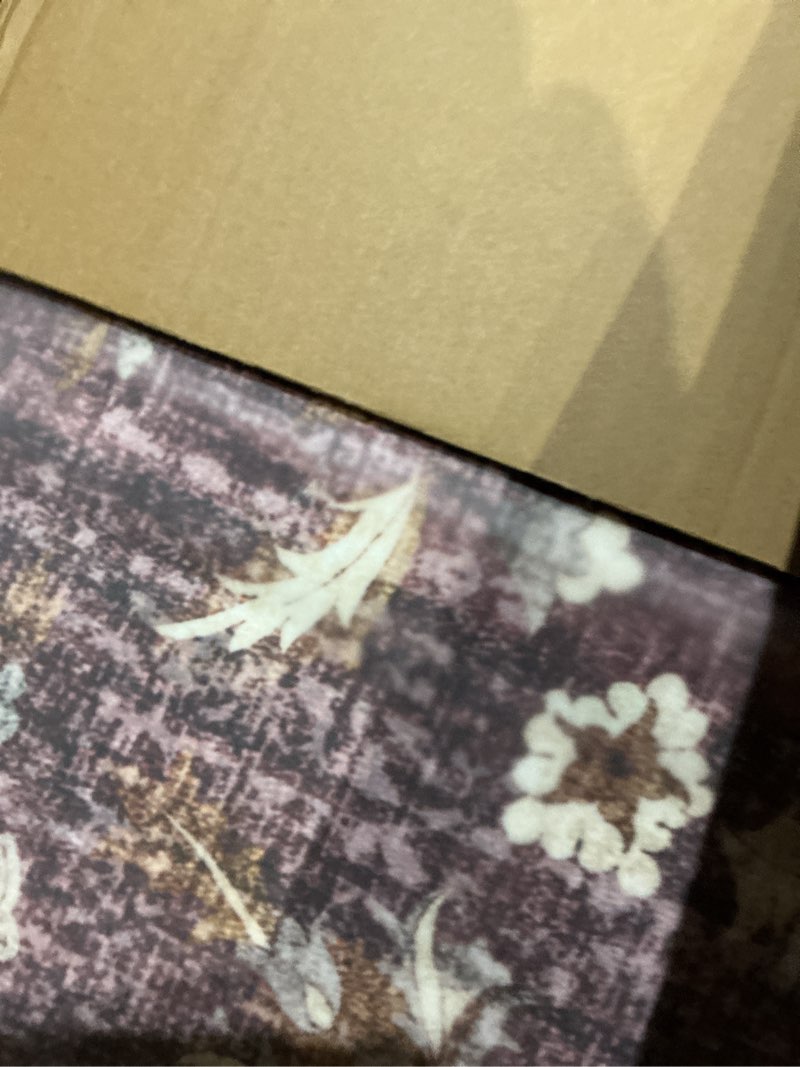 Condition photo showing Good Condition for champlant washable area rug 10'x14' boho design non-shedding easy care ideal for high traffic areas in living room bedroom office coffee table kitchen large carpet scarlet flowers 10' x 14' (rectangular)