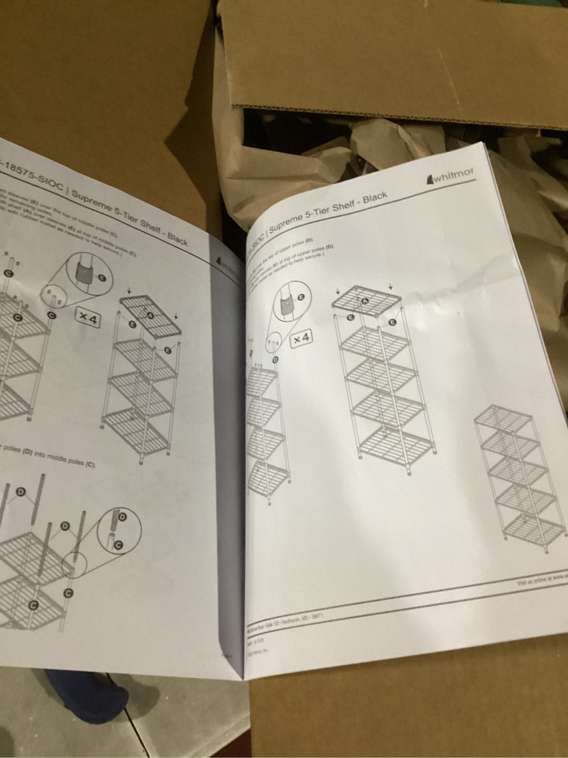 Condition photo showing Good Condition for SIMILAR TO STOCK PHOTO.. UKNOWN SIZE.. REGILLER 5-Wire Shelving Metal Storage Rack Adjustable Shelves,Standing Storage Shelf Units for Laundry Bathroom Kitchen Pantry Closet(Black,11.8\" D x 16.6\" W x 53.5\" H) Black 5tier 11.8\"D x 16.6\"W x 53.5\"H