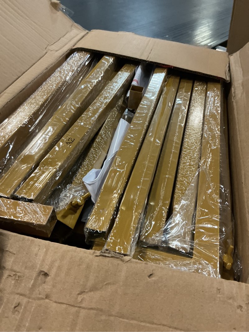 Condition photo showing Good Condition for 9.9ft gold metal wedding arches for ceremony square balloon arch stand rectangular backdrop stand for anniversary birthday party bridal shower home indoor outdoor decoration 9.9x9.9ft gold