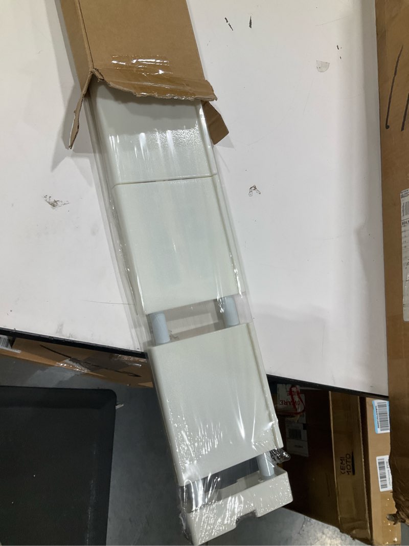 Condition photo showing Good Condition for expanding narrow closet shelf tension rod slim cupboard divider hanger adjustable cabinet organization storage rack windowsill bathroom shelving unit for small space - white (29.53-47.24) x 3.94 inches