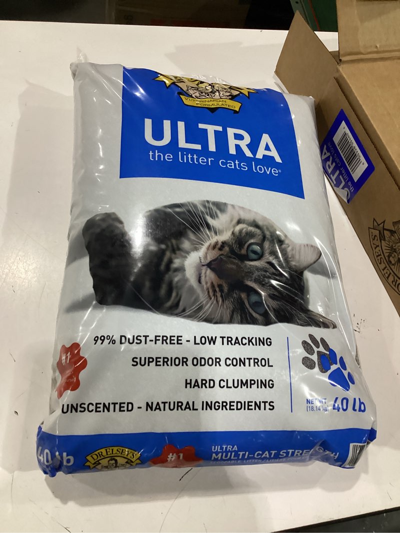 Condition photo showing New/Like New for dr. elsey's ultra unscented clumping clay cat litter 40 lb. bag