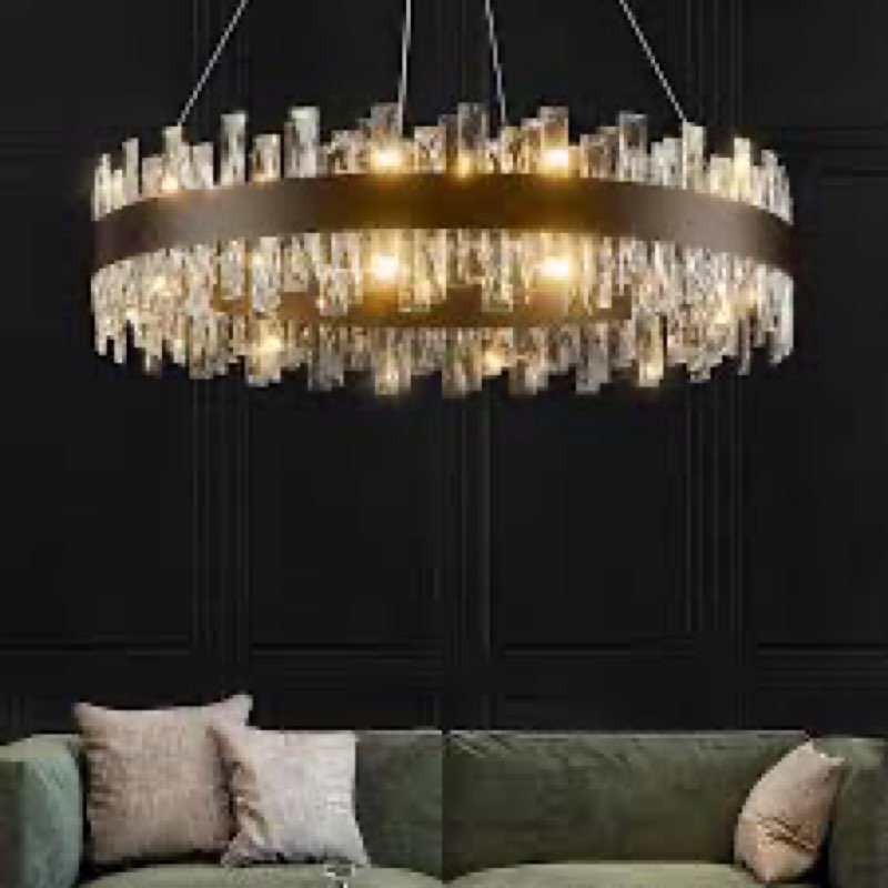 dimmable round k9 crystal modern chandelier with g9 base