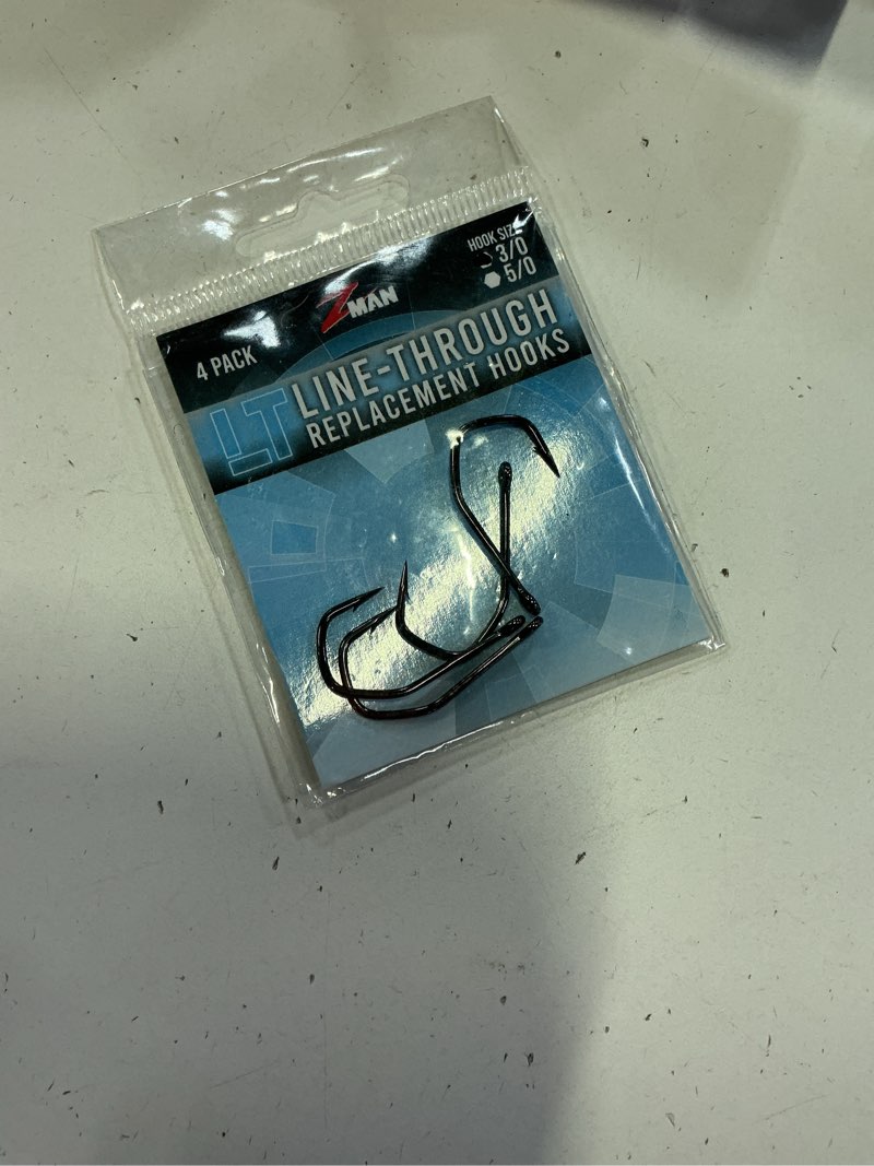 Condition photo showing New/Like New for z-man line through replacement hooks size 3/0