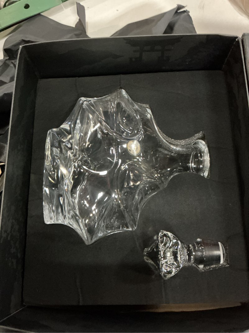 Condition photo showing New/Like New for tsukiglass storm japanese crystal whisky decanter – 100% ultra clarity lead-free crystal – 750ml elegant liquor carafe for whiskey, scotch, bourbon & spirits