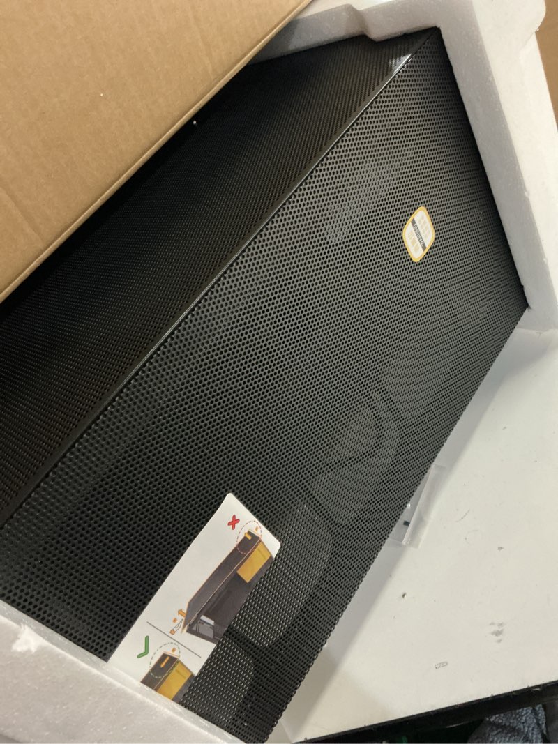 Condition photo showing Good Condition for Geometric Future M5 Vent Mesh Panel Tempered Glass Mid Tower, E-ATX/ATX Gaming Case, High Airflow, 1.2mm Steel, Type C, Support 420/360 Radiator, ARGB PWM 140m fan x 5 Pre-Installed, Black, GEO-M5VF-B Black Mesh ver with 140 x5 fans