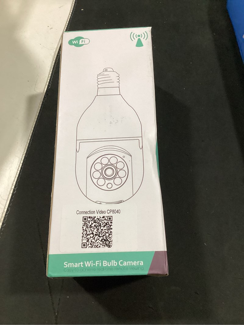 Condition photo showing As Is for wesecuu light bulb security camera -5g& 2.4ghz wifi 2k security cameras wireless outdoor motion detection and alarm,two-way talk,color night vision,human detection, bulb camera compatible with alexa 2k/1-pack white