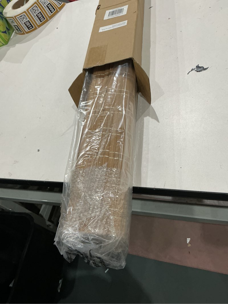 Condition photo showing Good Condition for lazblinds no-drill cordless roman shade - light filtering natural wood, easy install bamboo blind for windows 29.5" w x 64" h, malay oak malay oak 29.5"w x 64"h