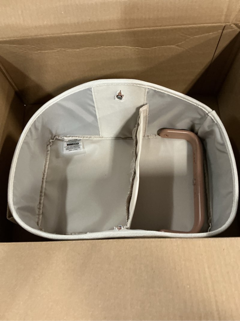 Condition photo showing As Is for Skip Hop Diaper Caddy Organizer with Touch Sensor Night Light Nursery Style Oat Light-Up Diaper Caddy Oat