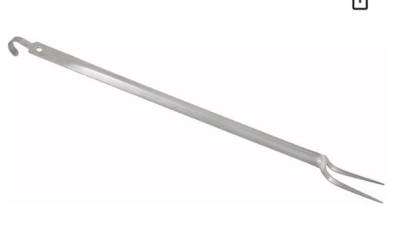 winco 21' basting fork w/hook, 2mm, s/s