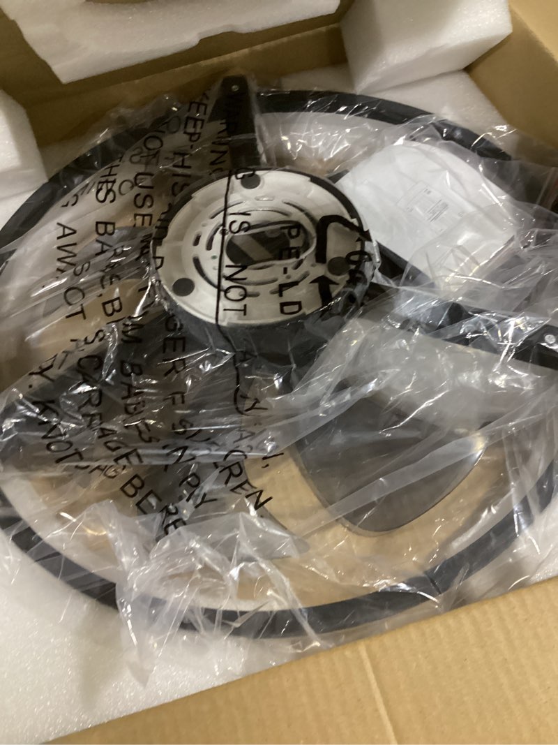 Condition photo showing New/Like New for volisun low profile ceiling fans with light and remote, 20in fandelier ceiling fan with lights, 3000k-6500k dimmable flush mount led fan light, black bladeless ceiling fans with lights for bedroom black 20 inch