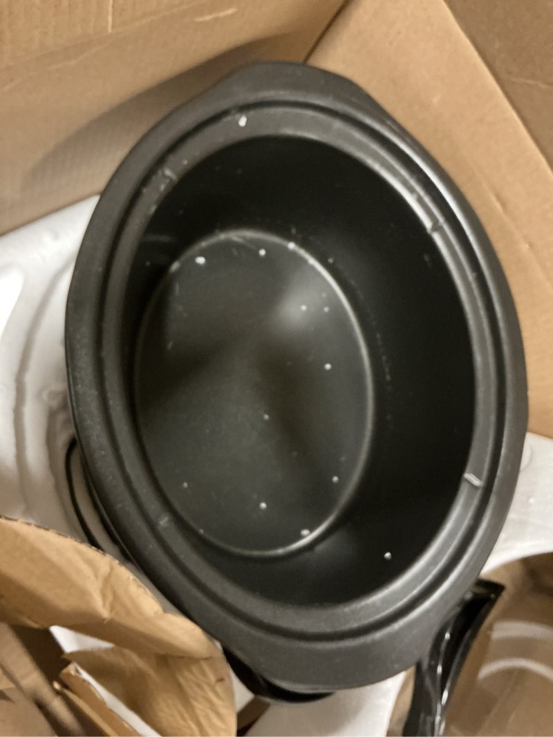 Condition photo showing As Is for Crock-Pot 6 Quart Programmable Slow Cooker with Timer and Auto Food Warmer Setting, Stainless Steel