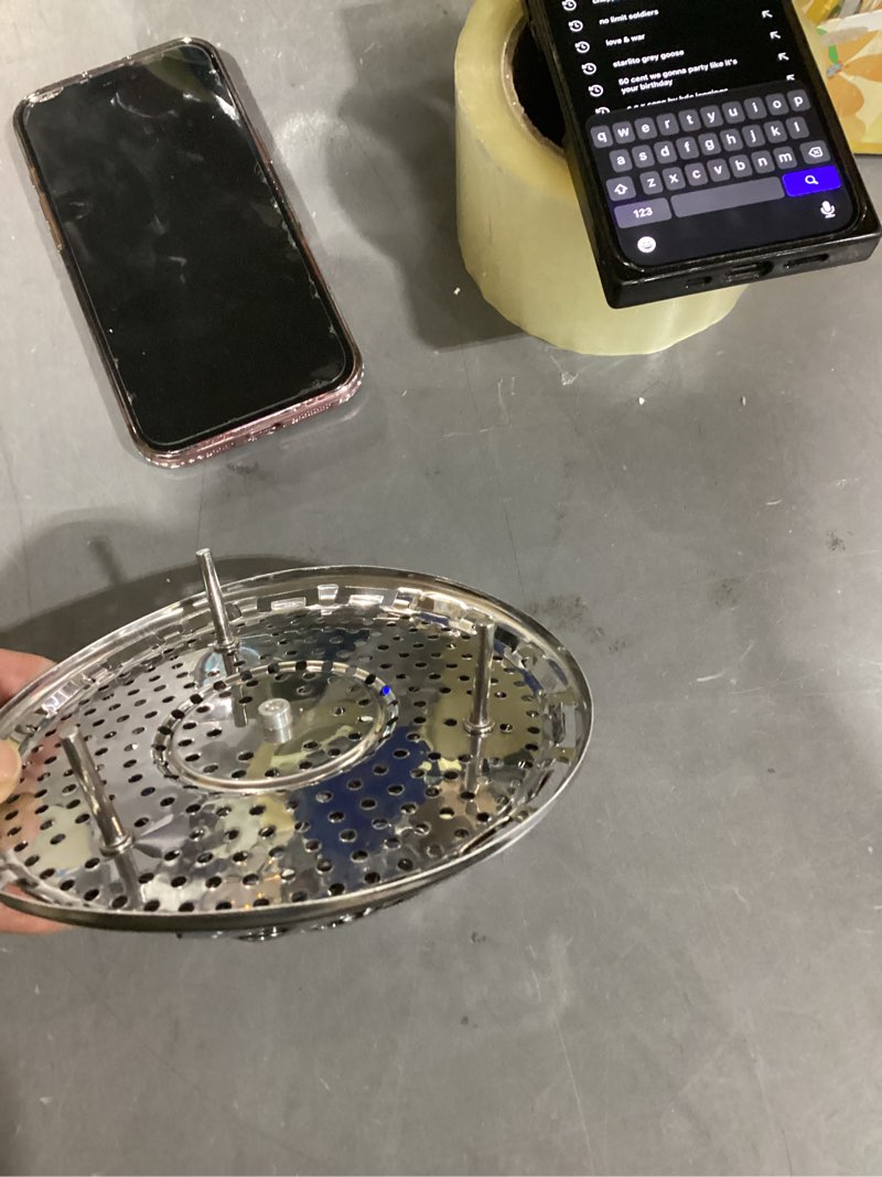 Condition photo showing As Is for vegetable steamer basket, premium stainless steel veggie steamer basket - folding expandable steamers to fits various size pot small by sayfine (5.5" to 9.2") small (5.5" to 9.2")