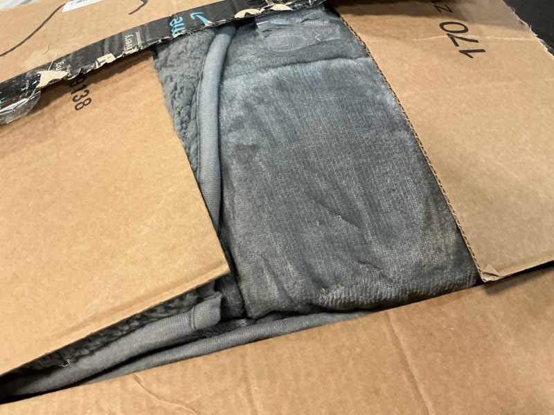 Condition photo showing As Is for Wemore Sherpa Fleece Weighted Blanket for Adult, 15 lbs Dual Sided Cozy Fluffy Heavy Blanket, Ultra Fuzzy Throw Blanket with Soft Plush Flannel Top, 60 x 80 inches Grey on Both Sides Grey 60" x 80" 15lbs