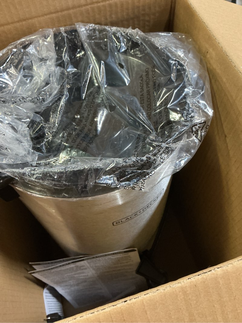 Condition photo showing New/Like New for black+decker 40 cup coffee urn, fast brewing, aluminum, keep warm function, heat resistant handles, indicator light