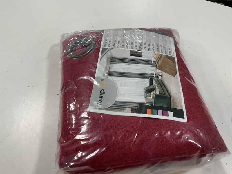 Condition photo showing Good Condition for  YoungsTex Red Linen... x 63 Inch, 2 Panels 