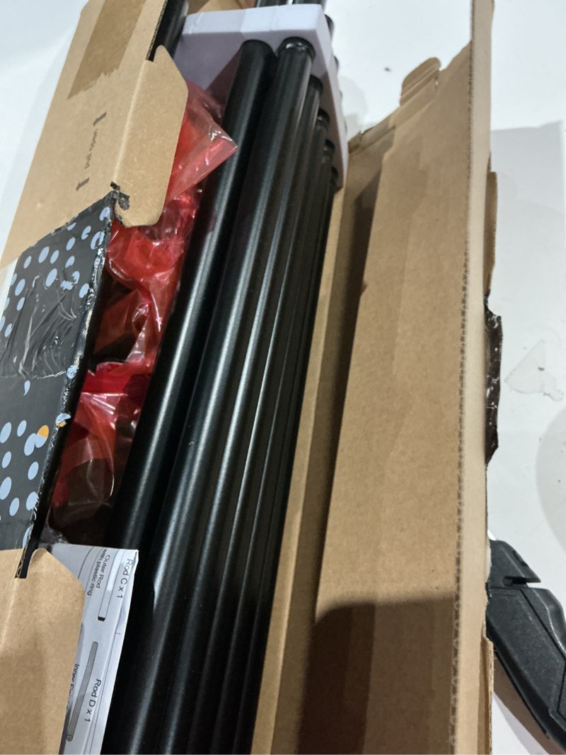 Condition photo showing As Is for curtain rods no drilling 2 pack 32 to 86 inch, hotozon 5/8 inches no drill curtain rods for windows 55 to 82 inches(4.5-6.8 ft), renter friendly drapery rod for lightweight curtains, black black 48-84"(2 pack)