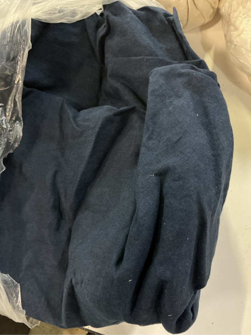 Condition photo showing Good Condition for european linen duvet cover set, king/cal king, navy