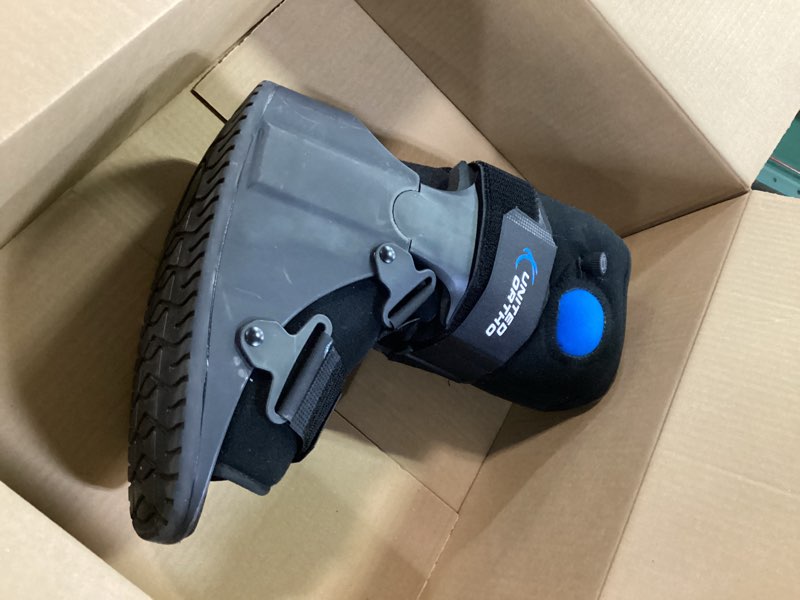 Condition photo showing Good Condition for united ortho short air cam walker fracture boot, small, black black small boot