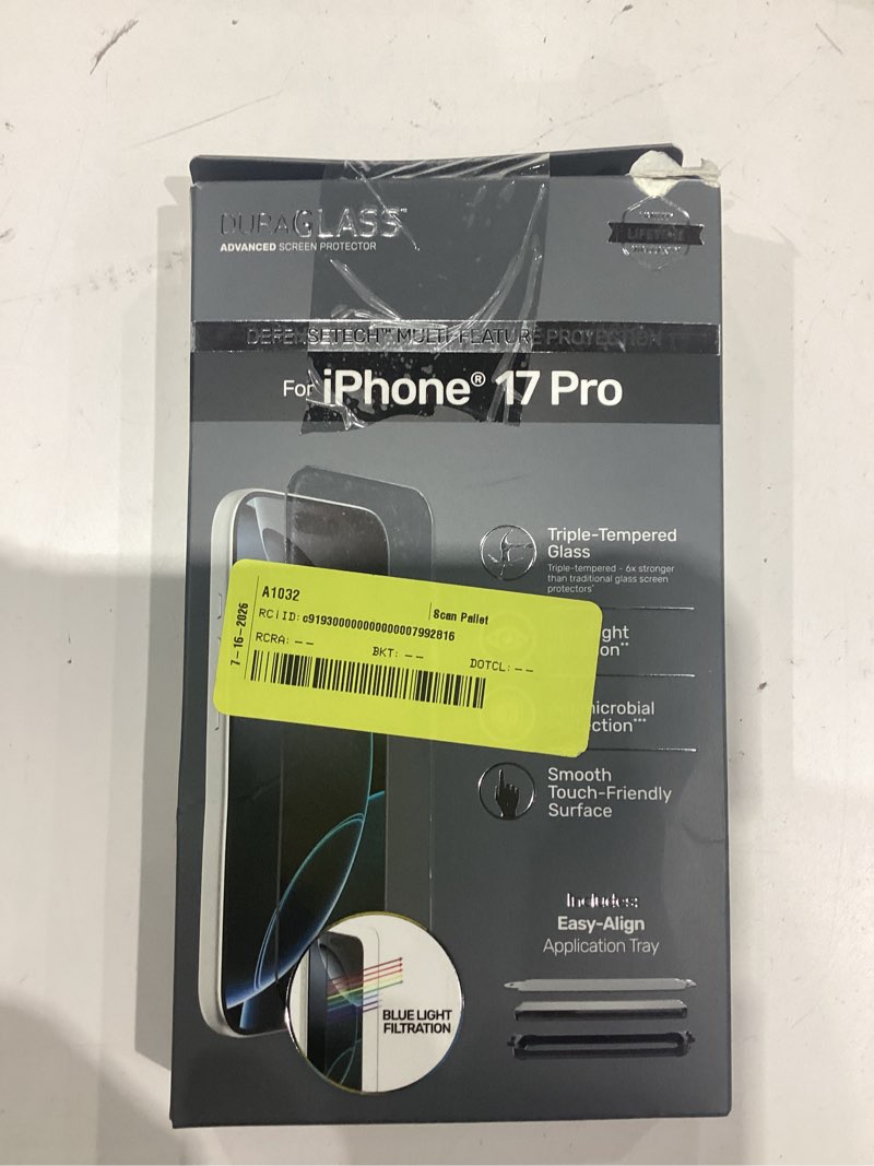 Condition photo showing Good Condition for duraglass defensetech glass screen protector with blue light filtering for iphone 17 pro