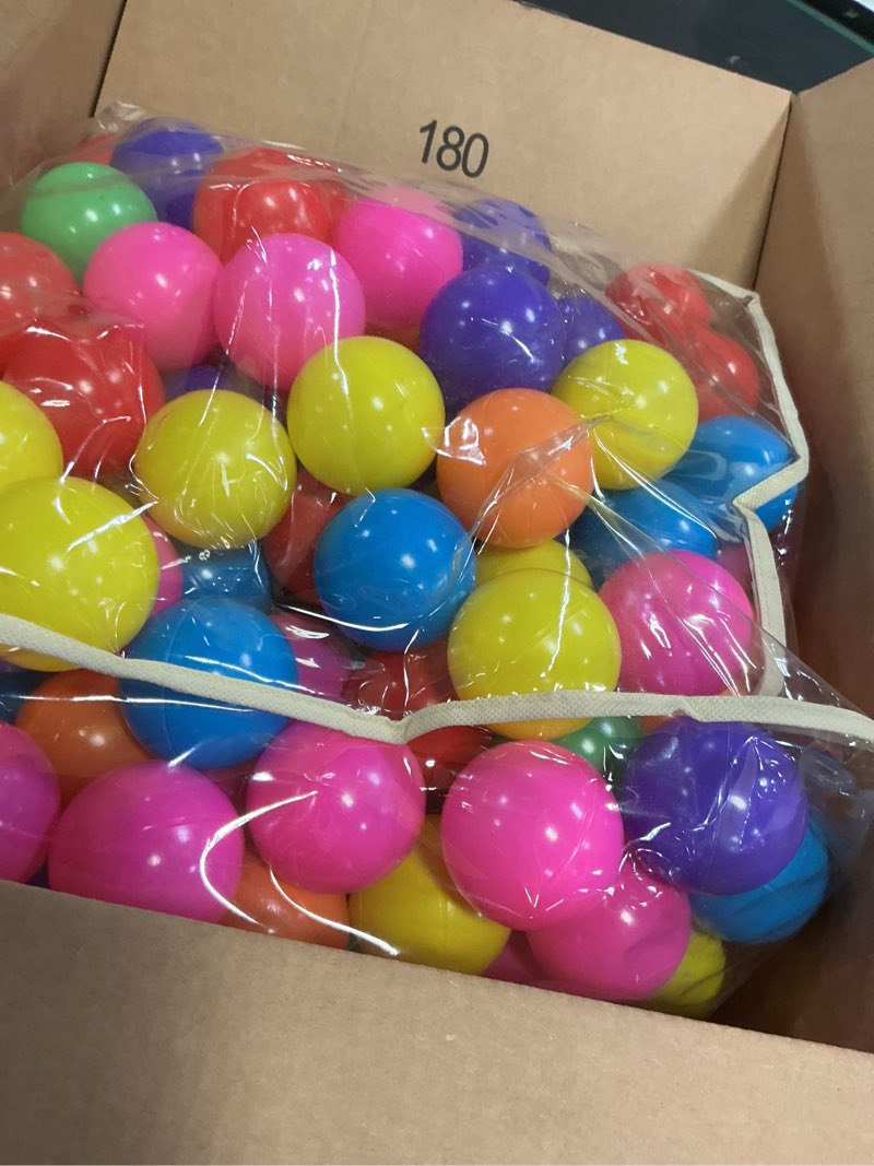 Condition photo showing As Is for MoonxHome Ball Pit Balls for Toddlers, BPA Free Crush Proof Plastic Toy Balls for Ball Pit, Children's Pool Water Toys, Macaron Ocean Balls for Play Tent 2.15 Inch Pack of 100 200 500 800 1000 Rainbow Colors 200
