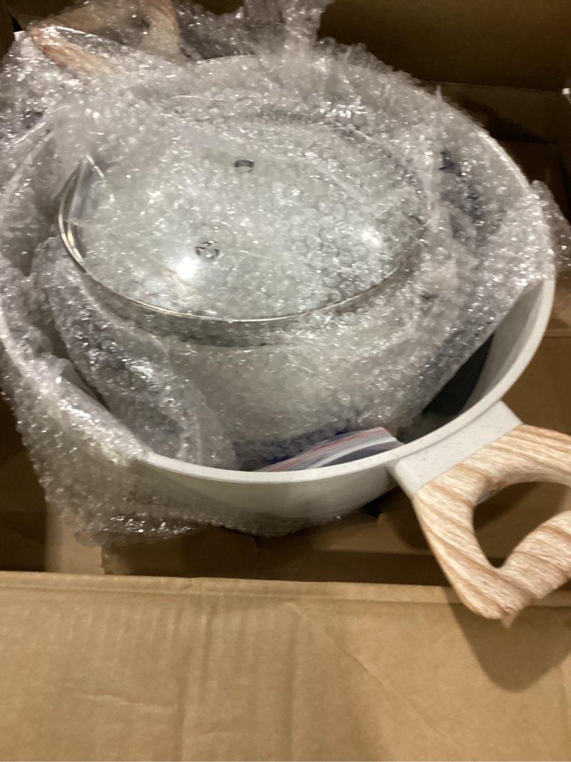 Condition photo showing Good Condition for soday 12 pcs pots and pans set non stick, cookware sets white granite induction cookware, non-toxic healthy nonstick kitchen cooking set with frying pan set, saucepans (pfas/pfoa/pfos free)