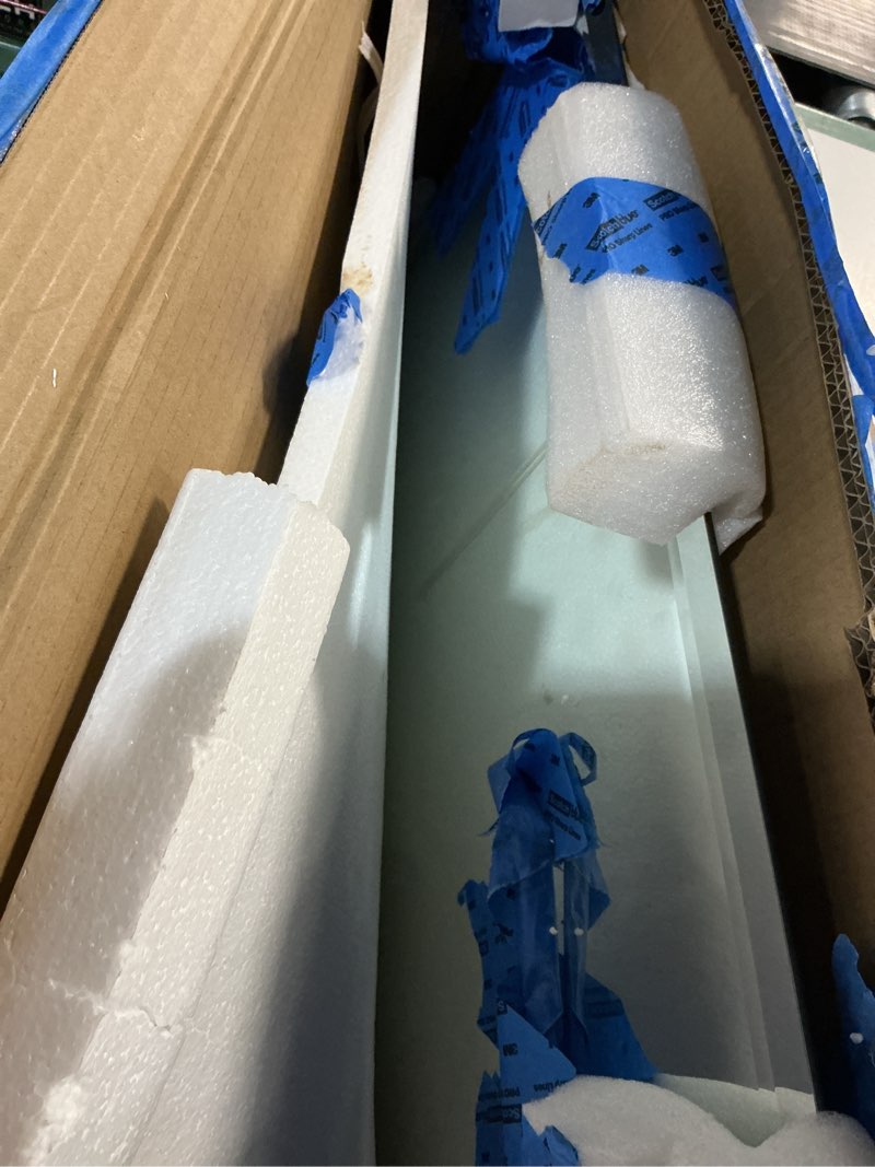 Condition photo showing As Is for VocalStar Frameless Bathroom Mirror, 16" x 24" Rectangle Wall Mirror with Beveled Edge, Modern Decorative Vanity Mirrored for Living Room, Entryway, Bedroom | 1/4-Inch Shatterproof Glass Rectangle 16"L x 24"W