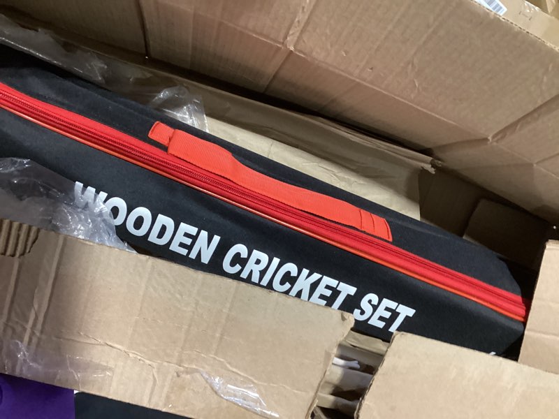 Condition photo showing As Is for h&a sports kids wooden cricket set size 3 & 5