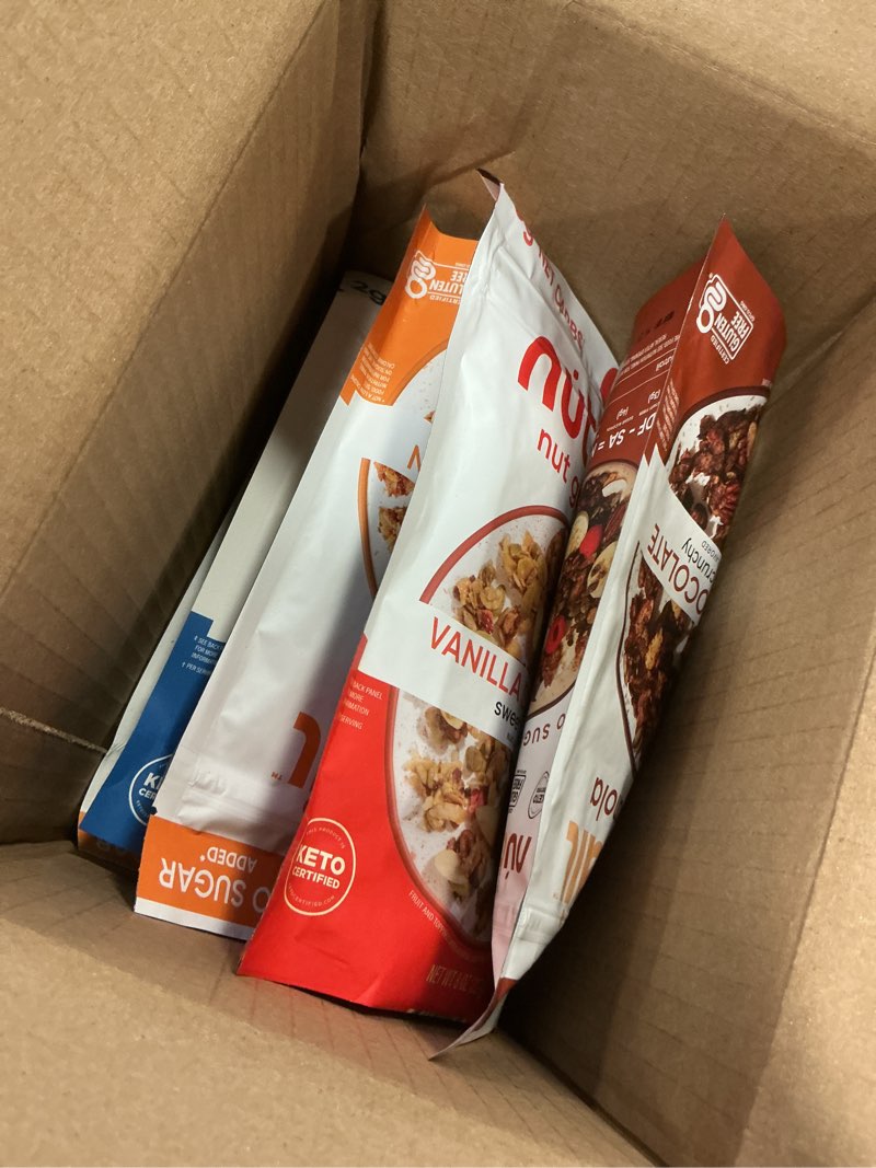 Condition photo showing New/Like New for (Best by 11/04/2025) NuTrail Nut Granola, Variety Pack, No Sugar Added, Gluten Free, Grain Free, Keto, Low Carb, Healthy Breakfast Cereal 8 oz. 6 Count 8 Ounce (Pack of 6)
